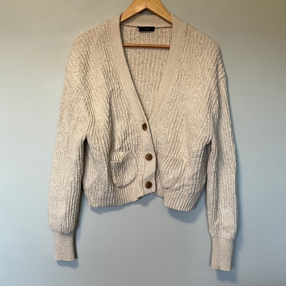 J. Crew Cozy Cream Cardigan Sweater - Picture 2 of 7